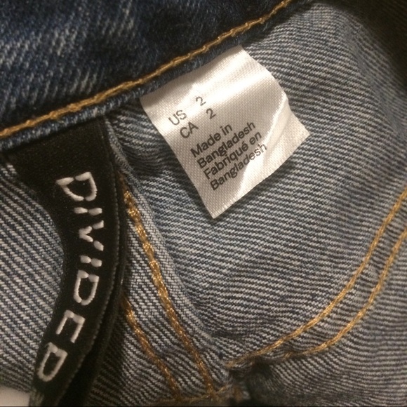 H&M HIGH-WAISTED LACE UP DENIM SHORTS - Picture 8 of 8